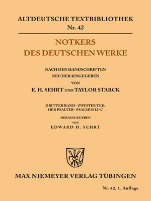 cover image of Notkers des Deutschen Werke, 3. Band, 2. Teil